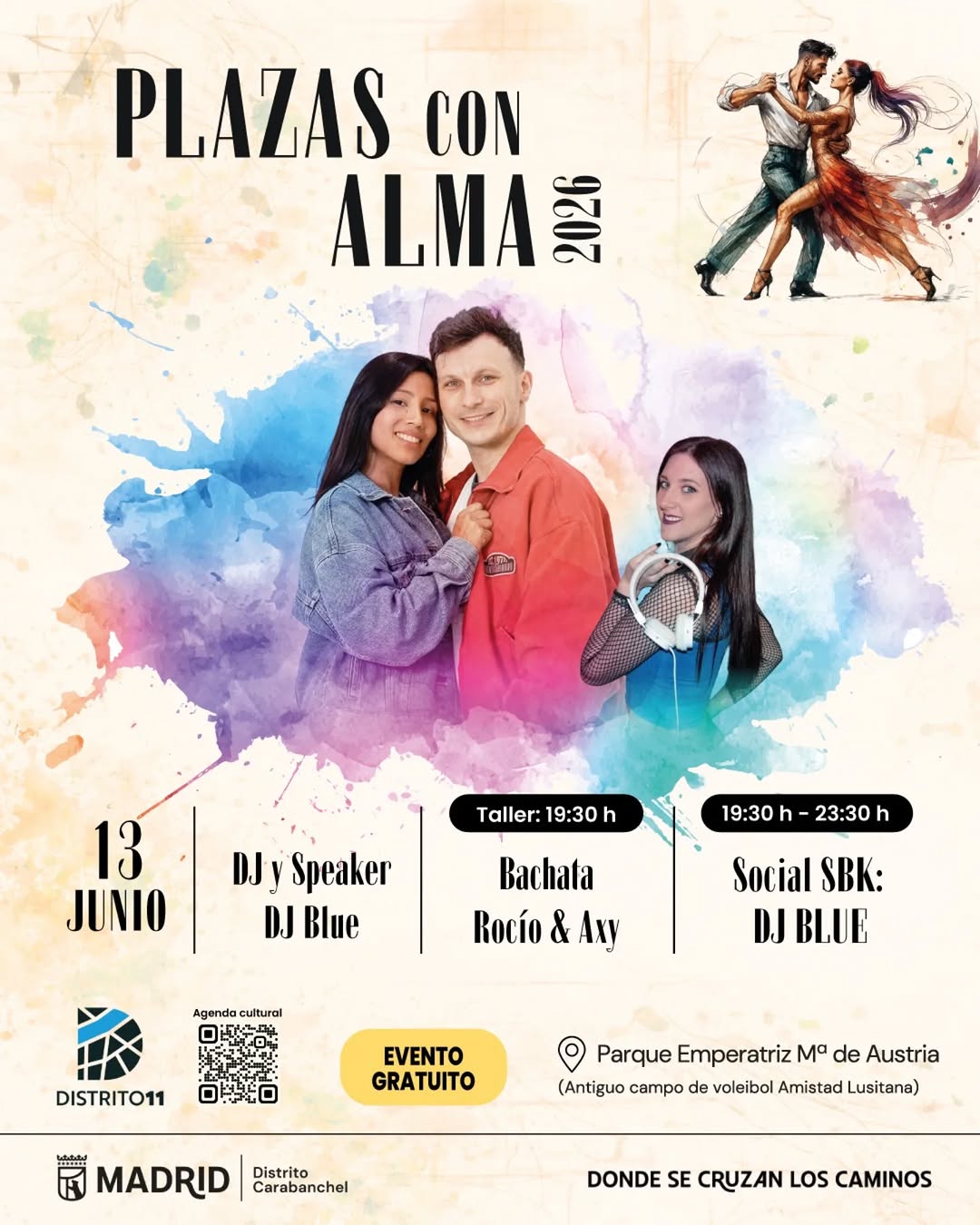 Taller de Bachata y Social con DJ Blue en Distrito 11