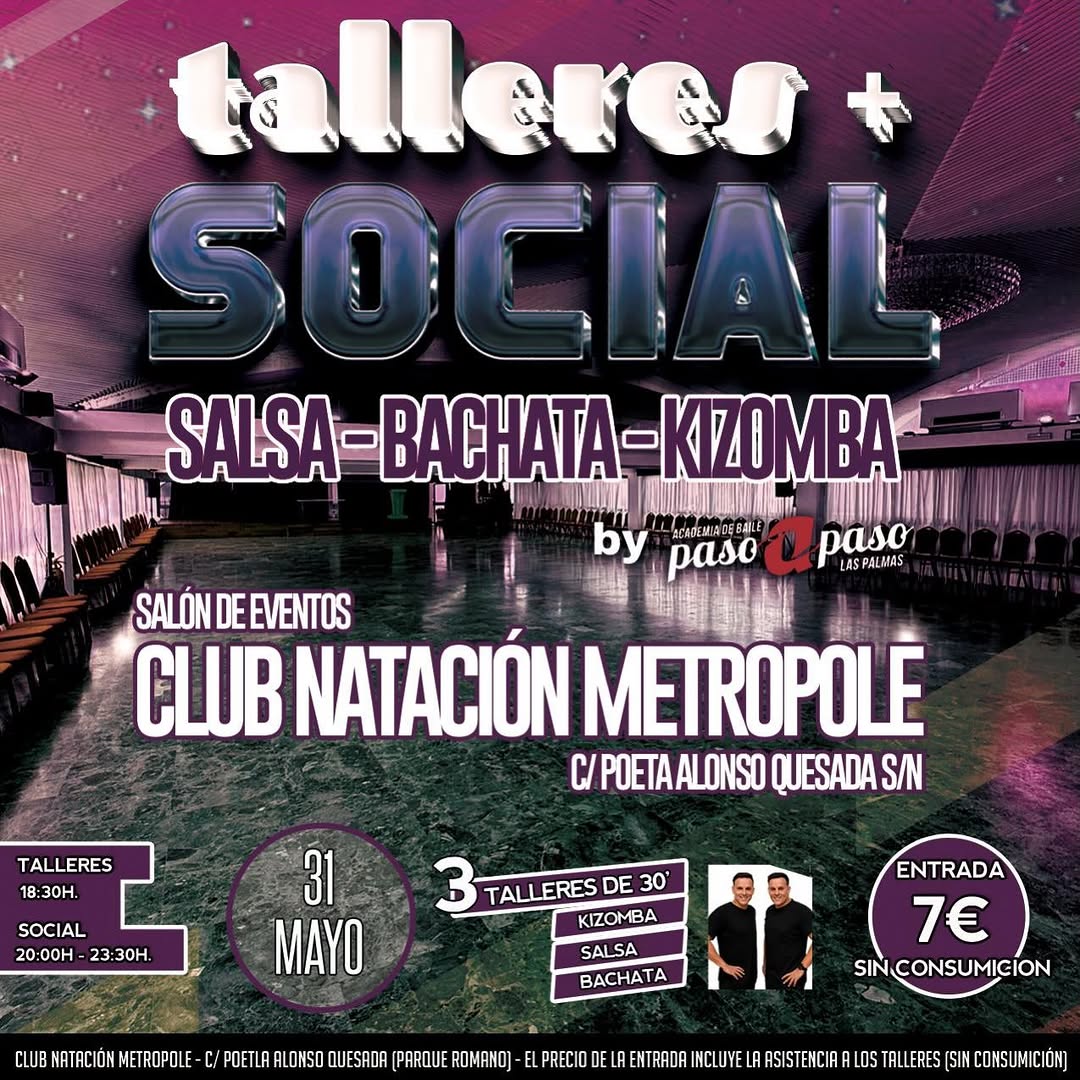 Talleres de Salsa, Bachata y Kizomba en C.N. METROPOLE