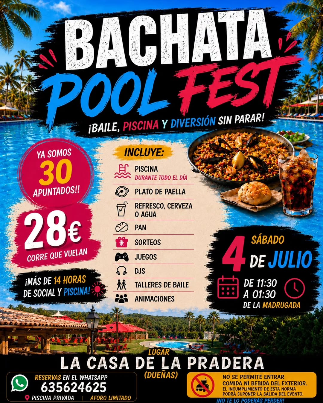 Fiesta de Bachata en la Piscina en Eventos SBK CyL