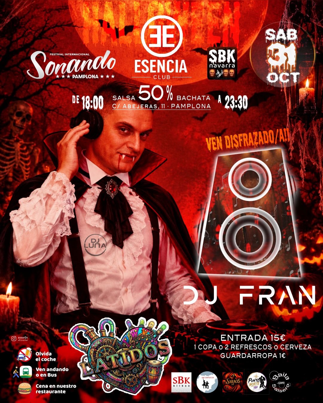 Noche de Salsa y Bachata Halloween con DJ Fran en SBK Guipuzcoa