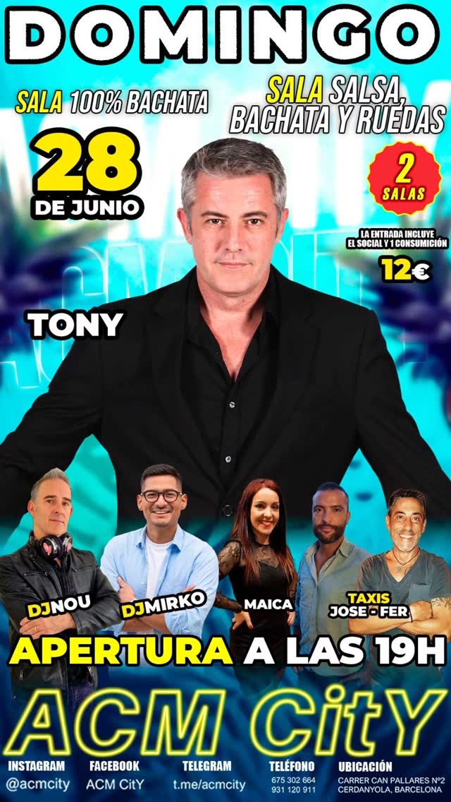 Domingo de Bachata y Salsa con Tony en ACM City