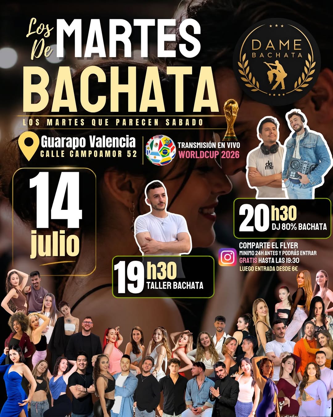 Martes de Bachata: Taller y Social en DameBachata