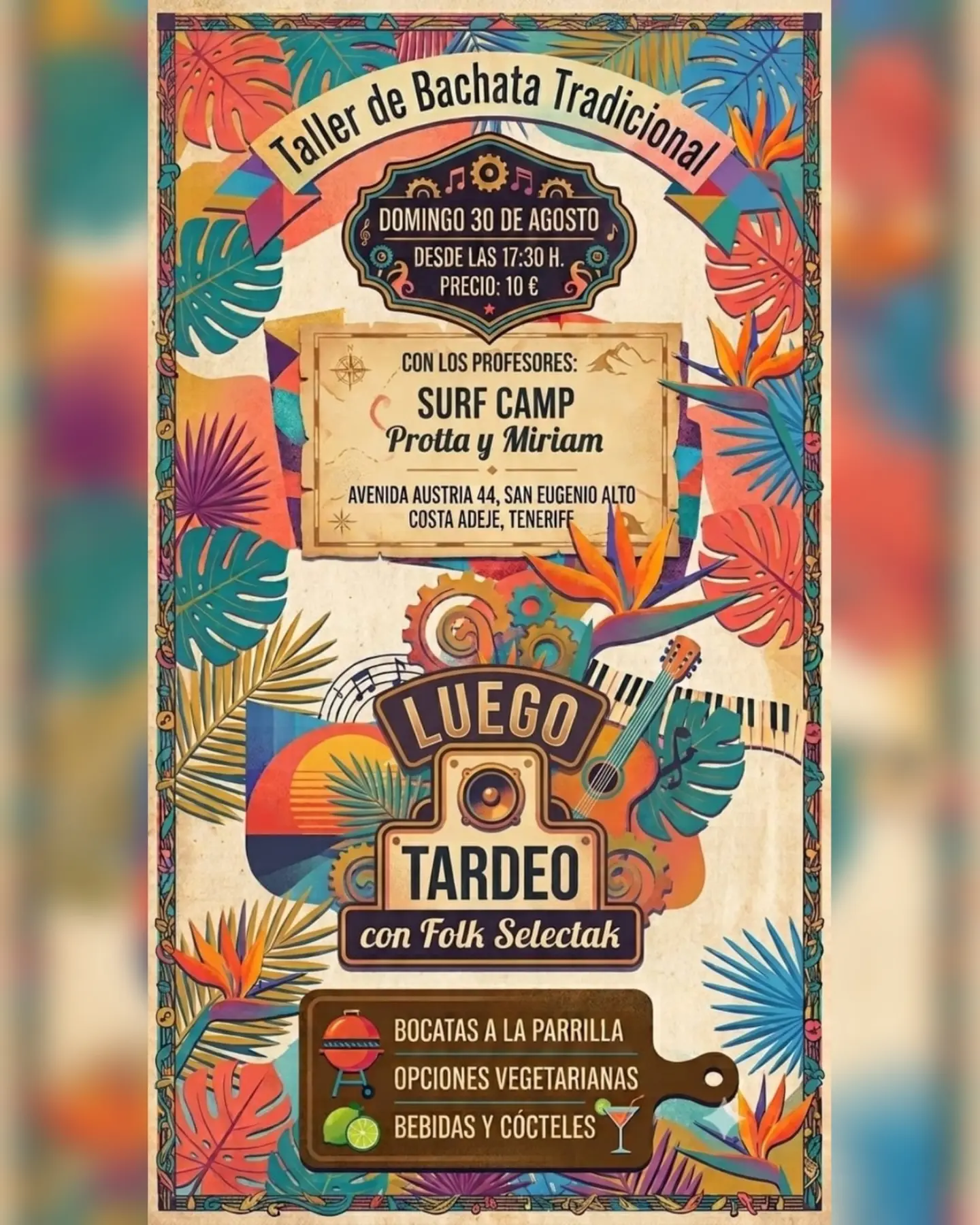 Taller de Bachata Tradicional en 𝘿𝙊𝙉𝘿𝙀 𝘽𝘼𝙄𝙇𝙊 𝙀𝙉 𝙏𝙀𝙉𝙀𝙍𝙄𝙁𝙀