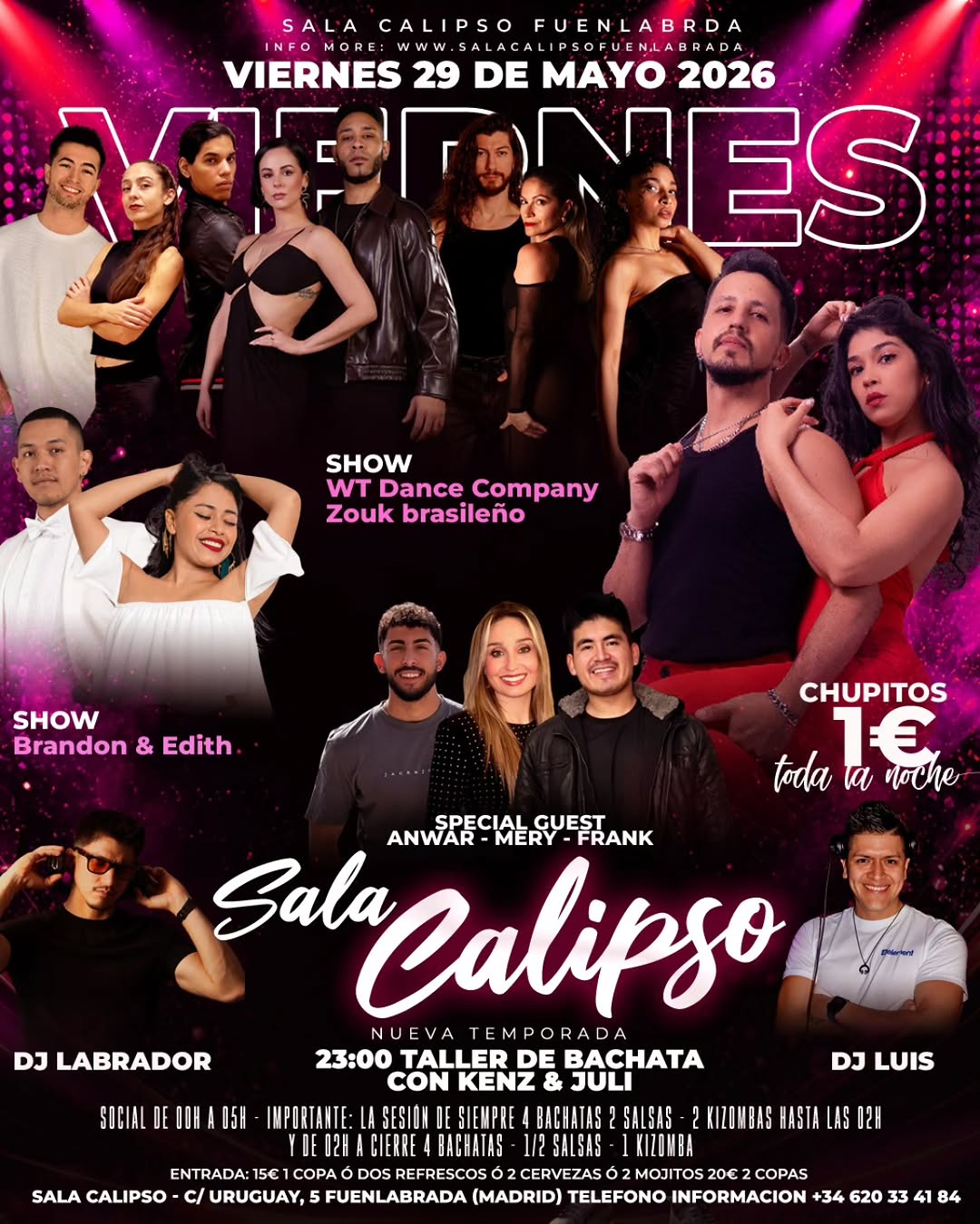Taller de Bachata en Sala Calipso en Calipso