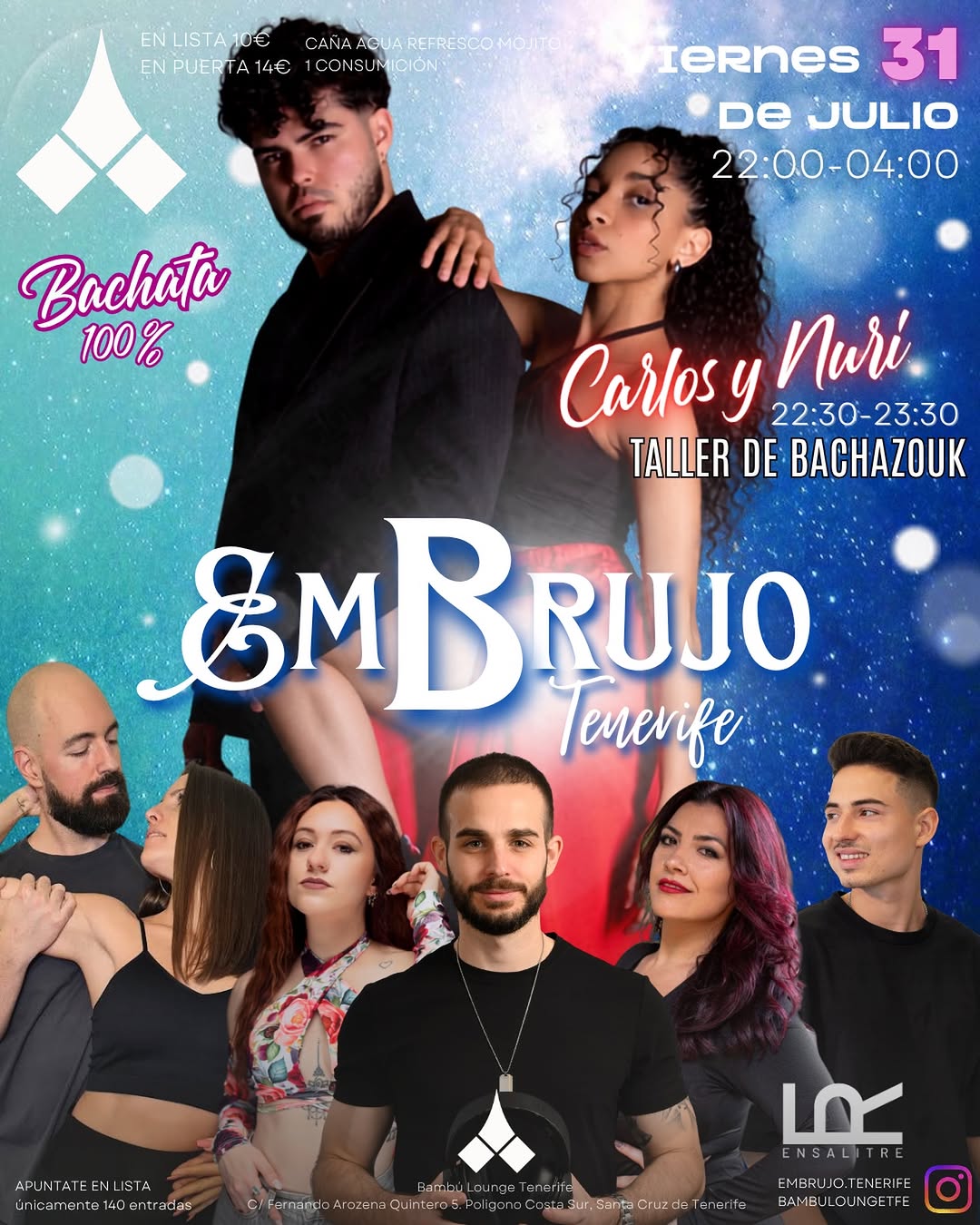 Taller de Bachazouk con Carlos y Nuri en 𝘿𝙊𝙉𝘿𝙀 𝘽𝘼𝙄𝙇𝙊 𝙀𝙉 𝙏𝙀𝙉𝙀𝙍𝙄𝙁𝙀