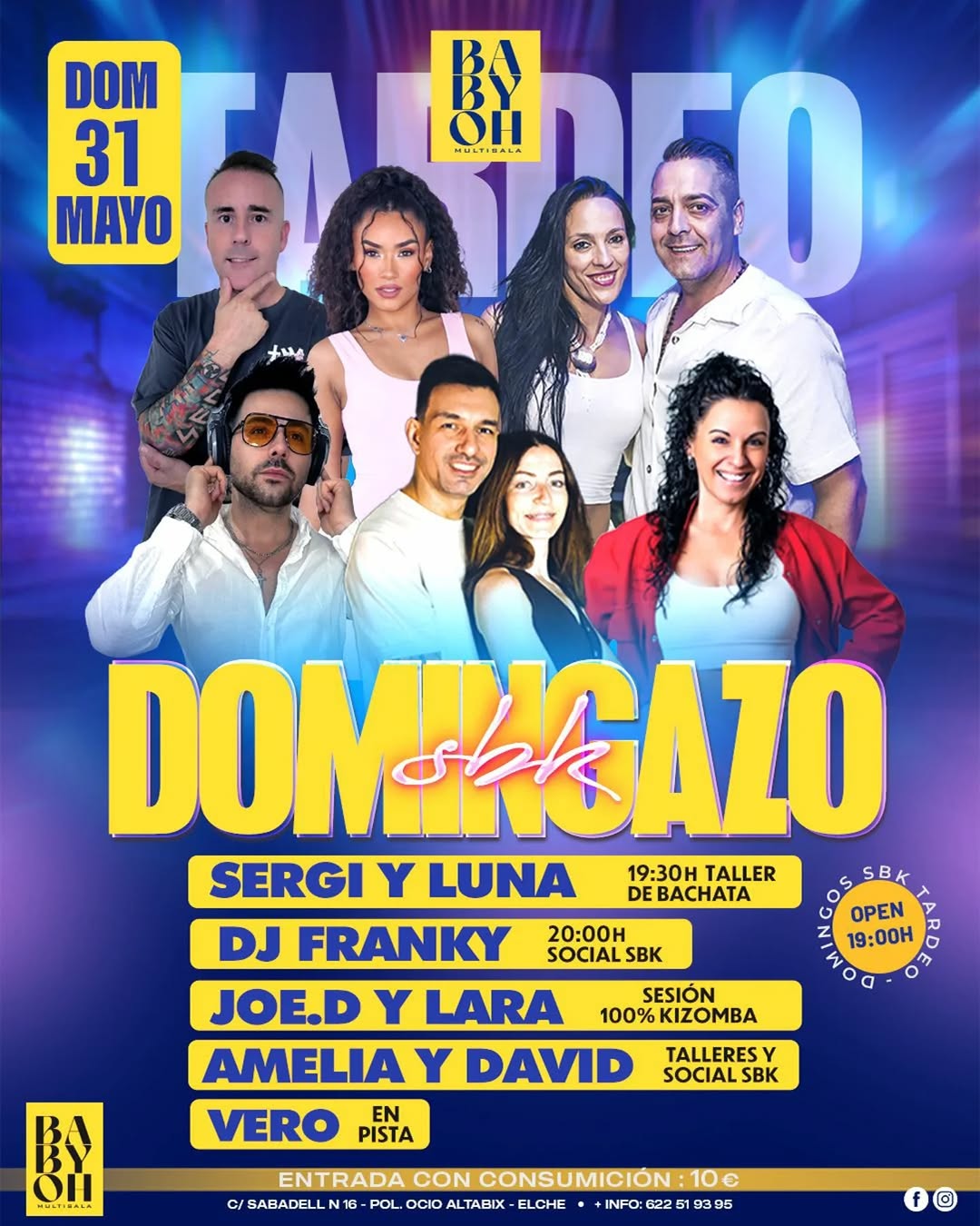 Domingazo Bachata y Kizomba Social en BABY'OH Elche