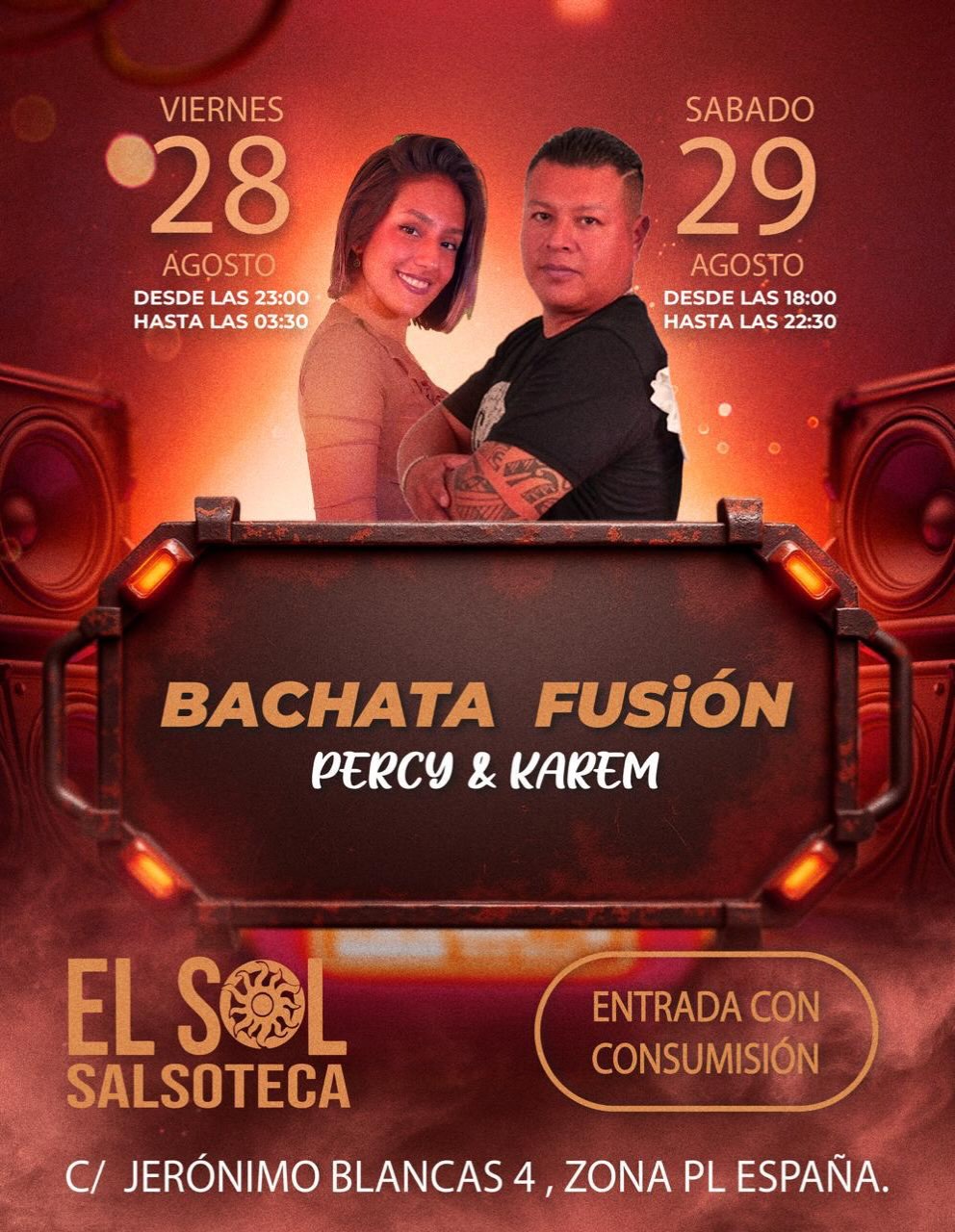 Bachata Fusión con Percy y Kareem en Salsoteca El Sol