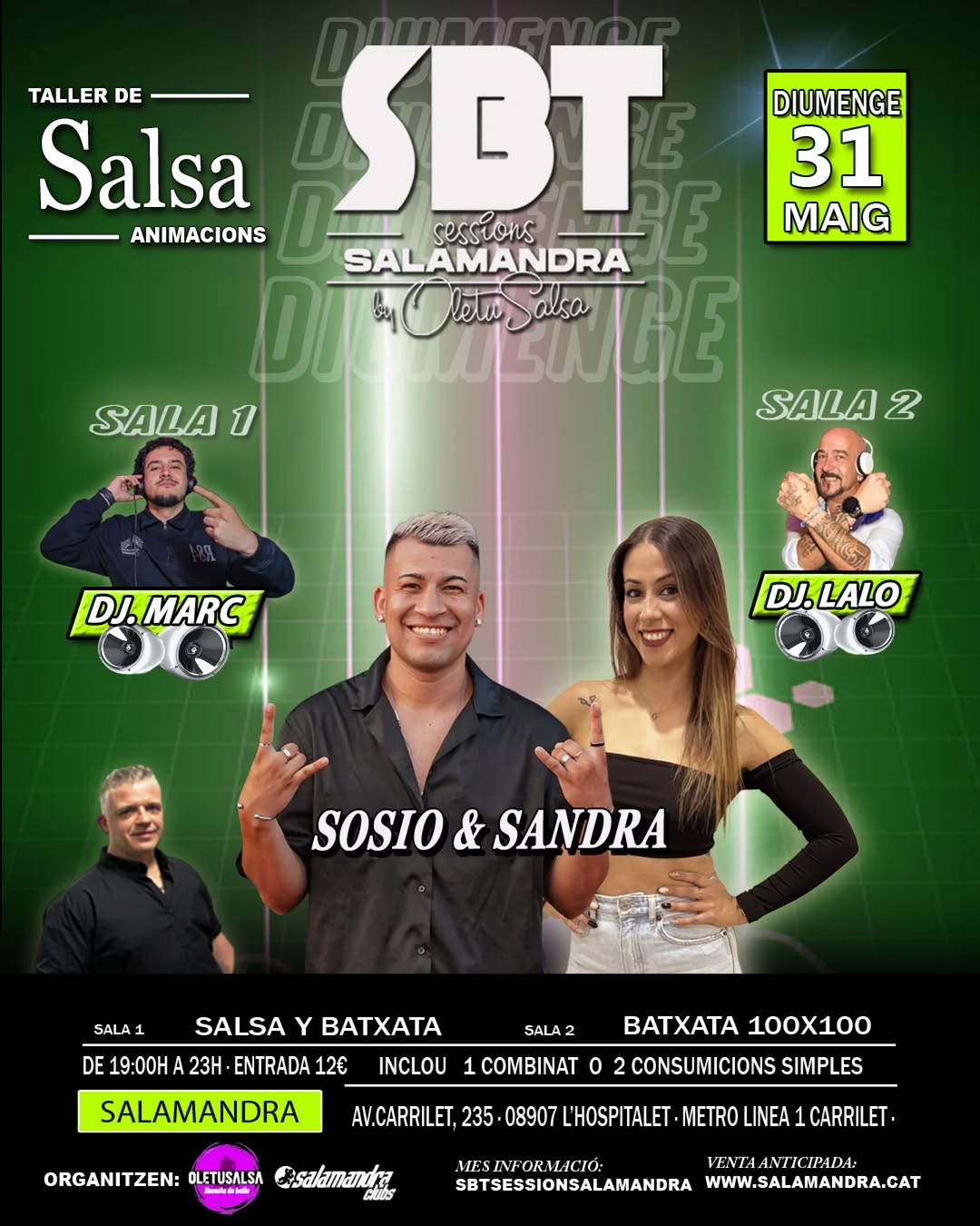 Taller de Salsa y Bachata con Sosio y Sandra en Salamandra