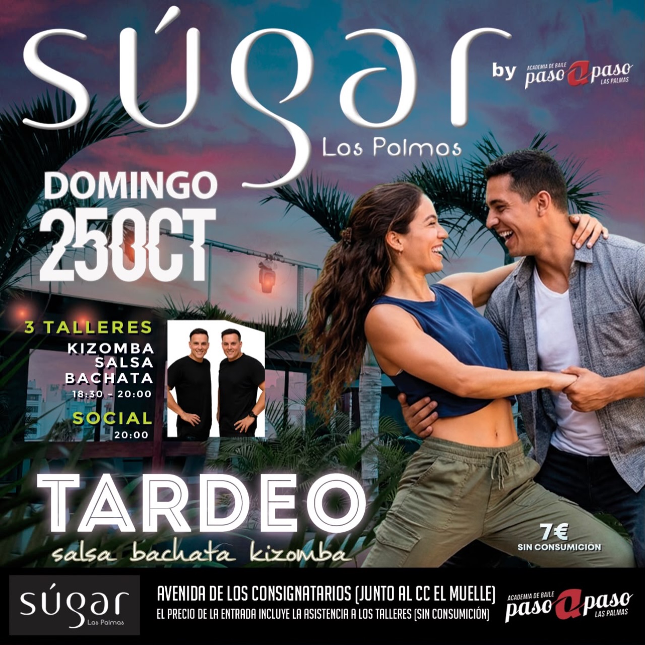 Tardeo de salsa, bachata y kizomba en Paso a Paso Las Palmas