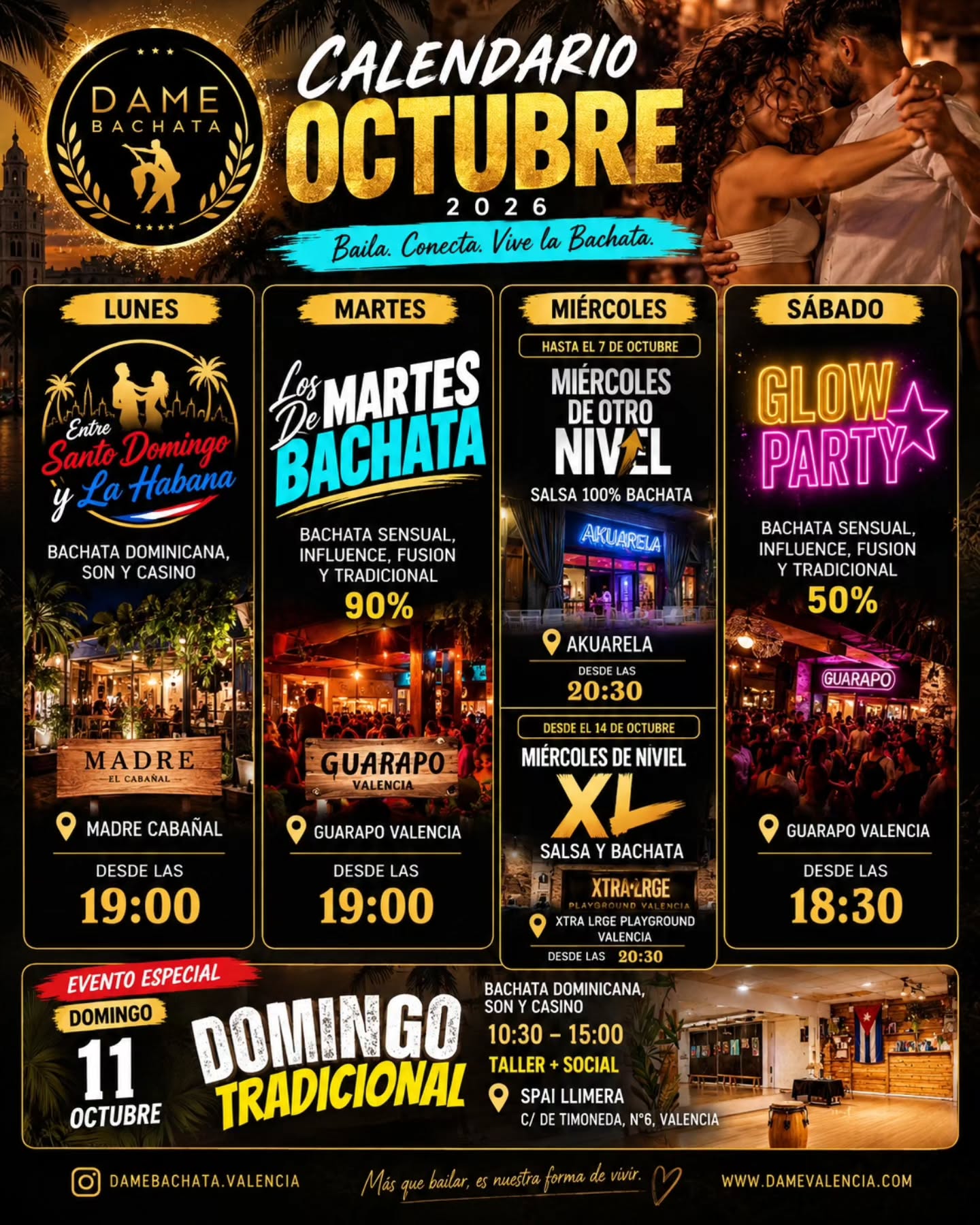 Lunes Bachata Dominicana y Salsa en Madre Cabañal en DameBachata