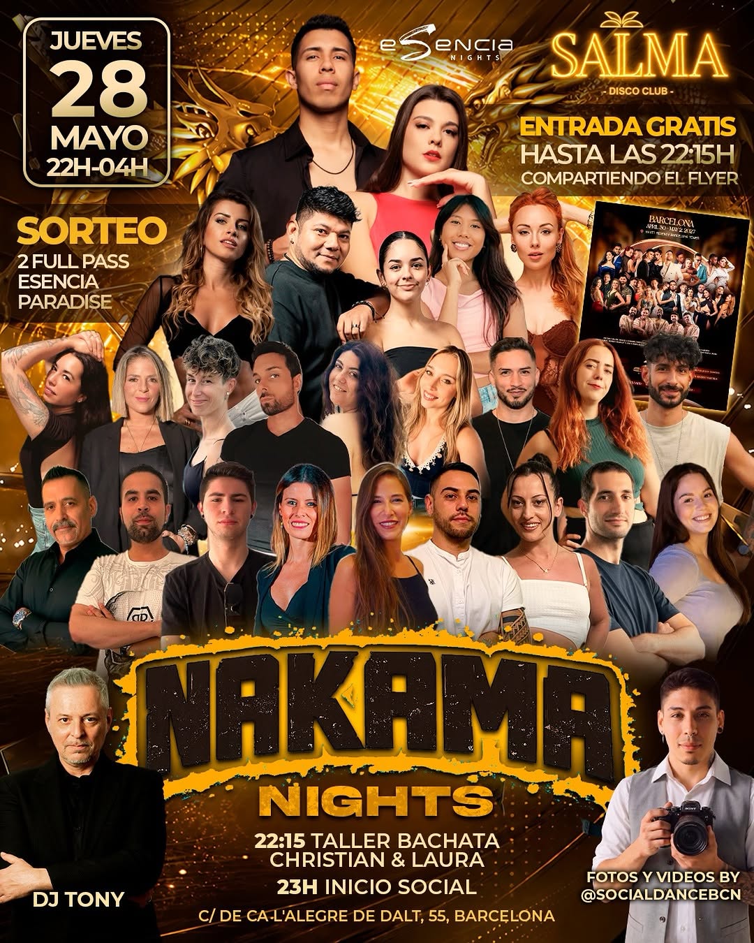 Nakama Nights: Taller Bachata con Christian y Lau en Esencia Nights