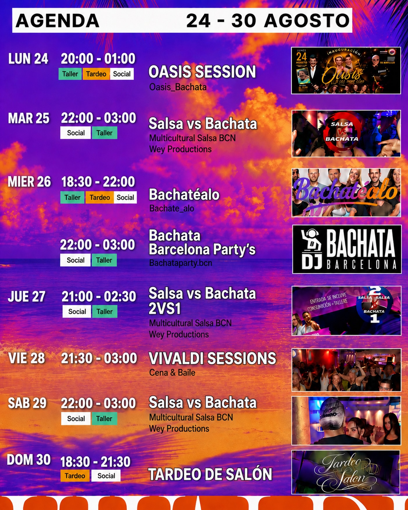 Salsa vs Bachata 2 contra 1 en Sala Vivaldi