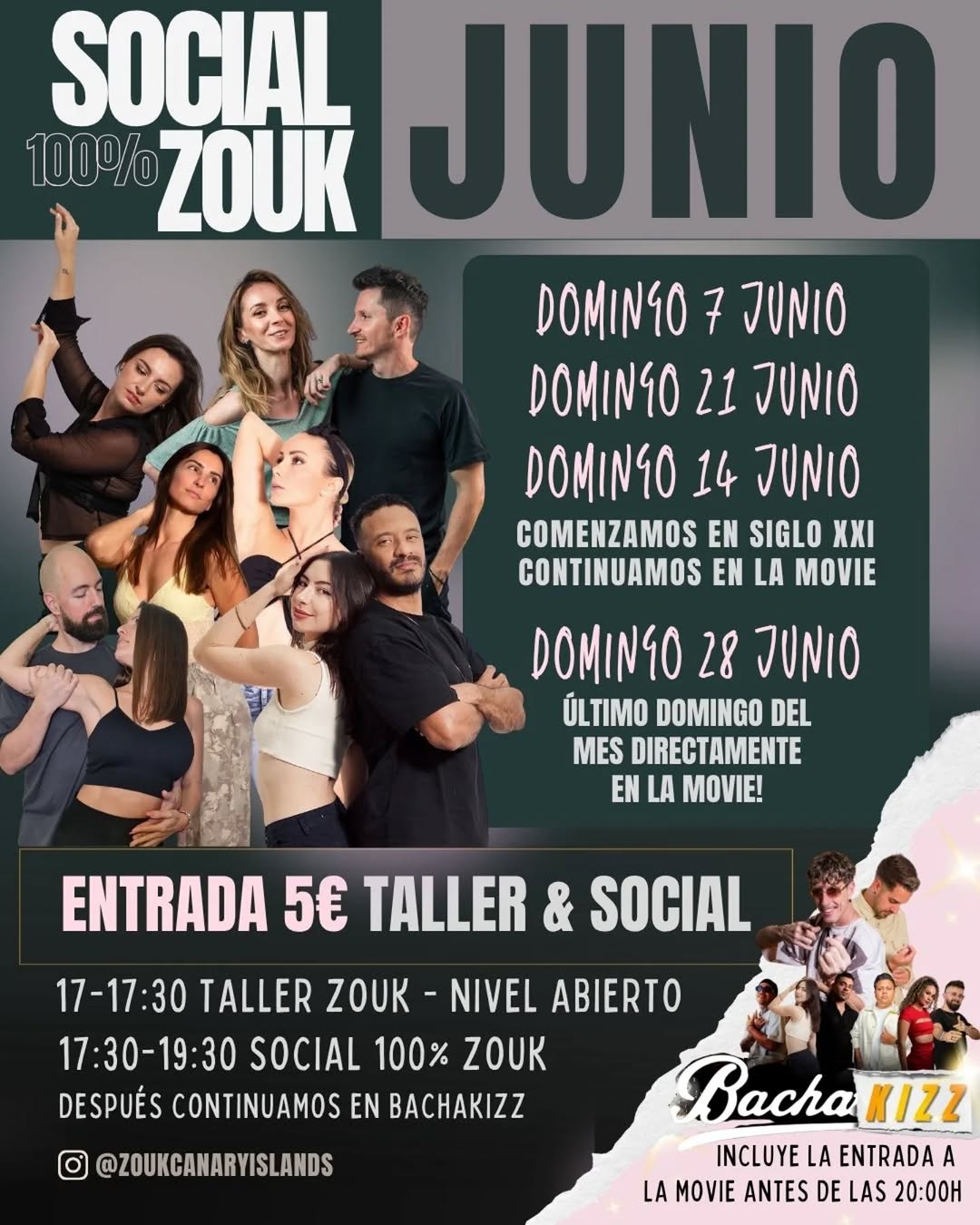Taller y Social de Zouk - Domingo 28 de Junio en 𝘿𝙊𝙉𝘿𝙀 𝘽𝘼𝙄𝙇𝙊 𝙀𝙉 𝙏𝙀𝙉𝙀𝙍𝙄𝙁𝙀