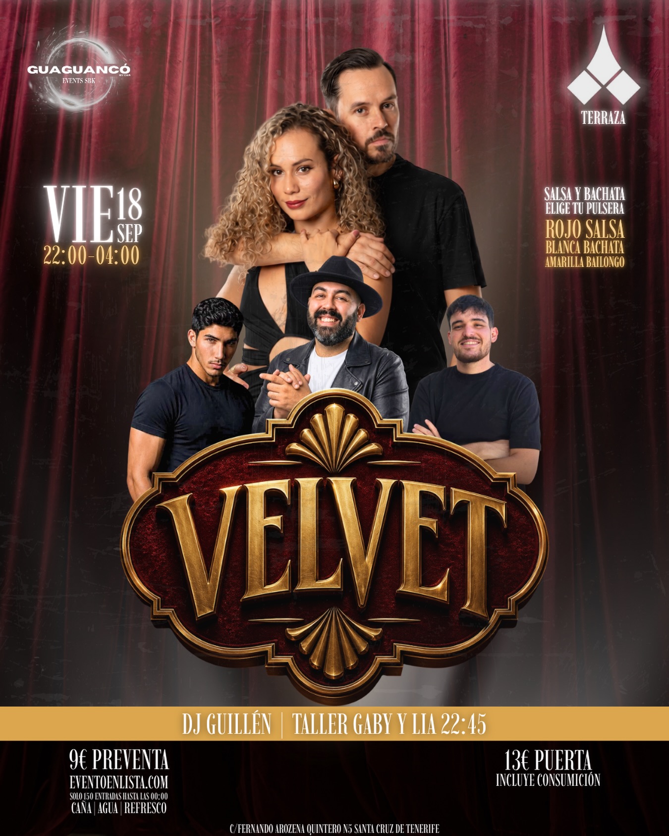 Velvet: Noche de Salsa y Bachata en 𝘿𝙊𝙉𝘿𝙀 𝘽𝘼𝙄𝙇𝙊 𝙀𝙉 𝙏𝙀𝙉𝙀𝙍𝙄𝙁𝙀