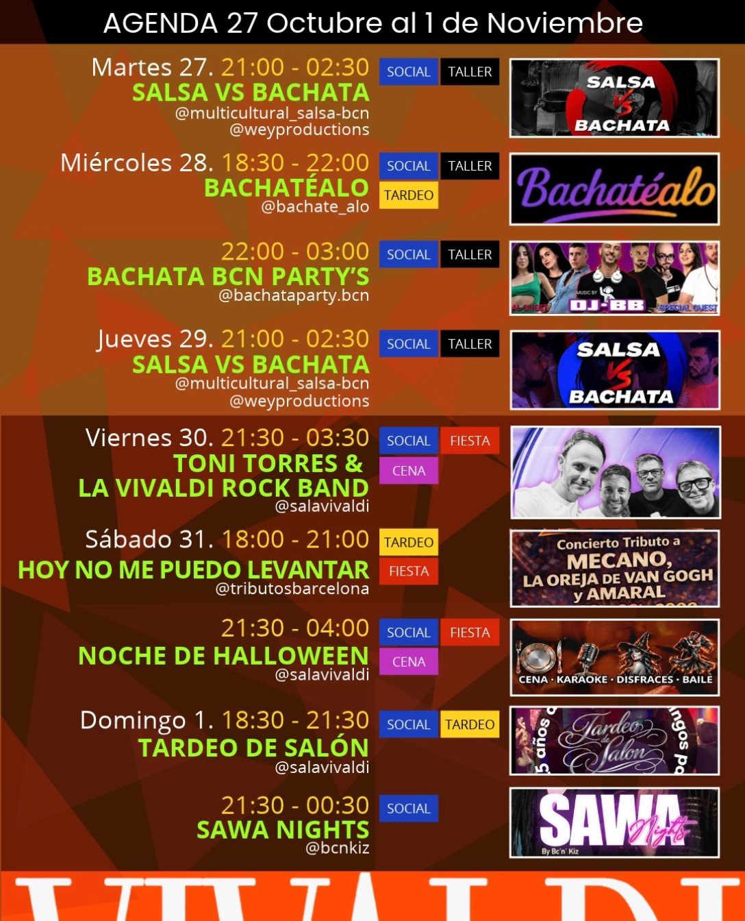 Salsa vs Bachata en Sala Vivaldi