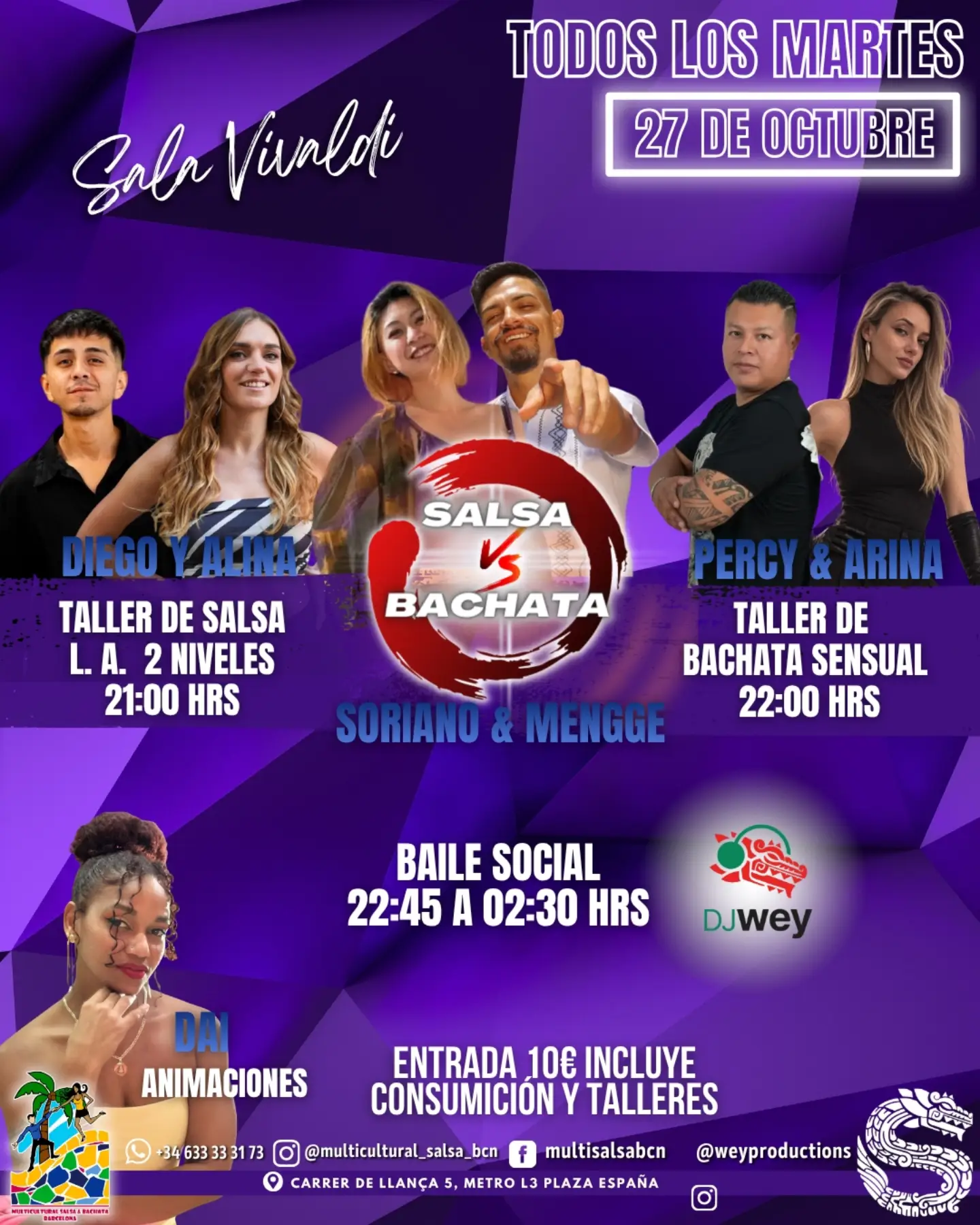 Taller de Salsa y Bachata + Baile Social en Multicultural Salsa Bachata Barcelona
