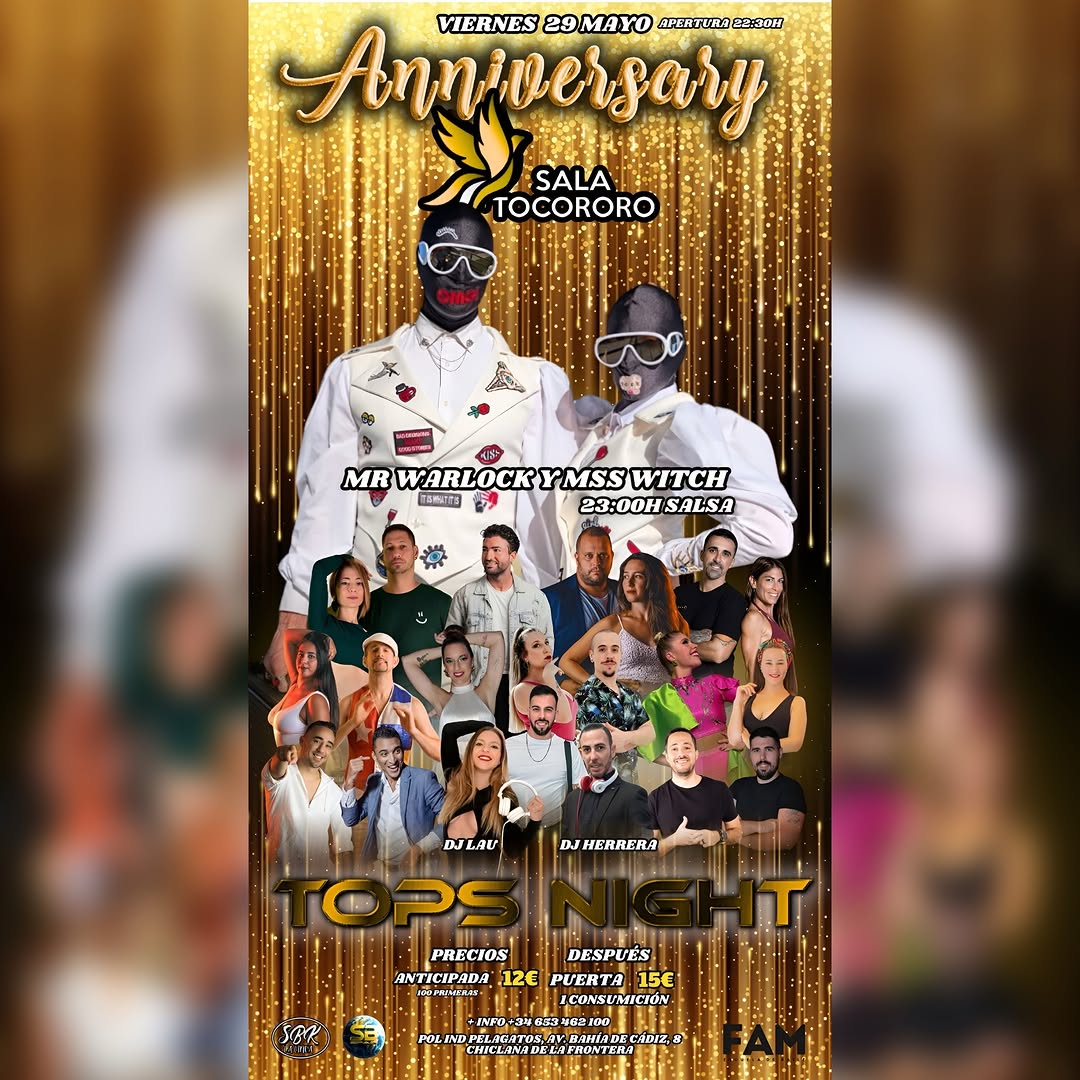 Noche Tops Aniversario en sbklalinea