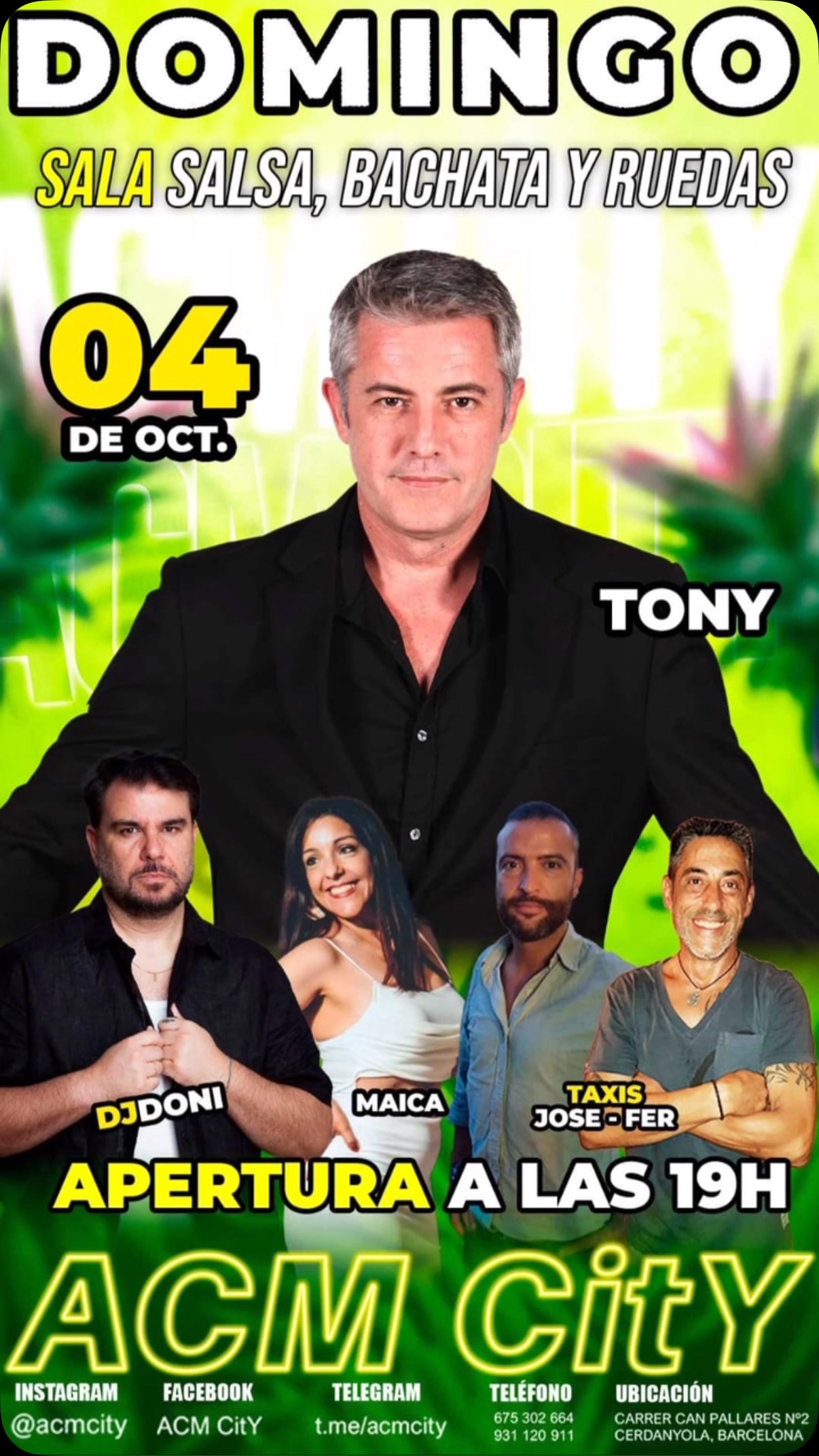 Domingo de Salsa, Bachata y Ruedas en ACM City