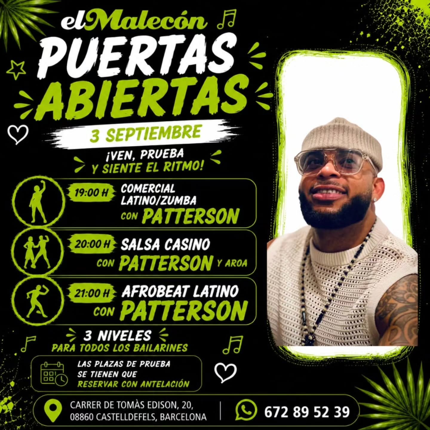 Puertas abiertas con Patterson: Salsa, Zumba y Af en El malecón de la salsa